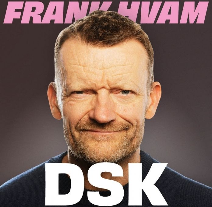 Eventbillede til Frank Hvams live comedy tour DSK 2027. Frank Hvam optræder med sit nye stand-up-show i Roskilde Kongres- og Idrætscenter den 30. april 2027.