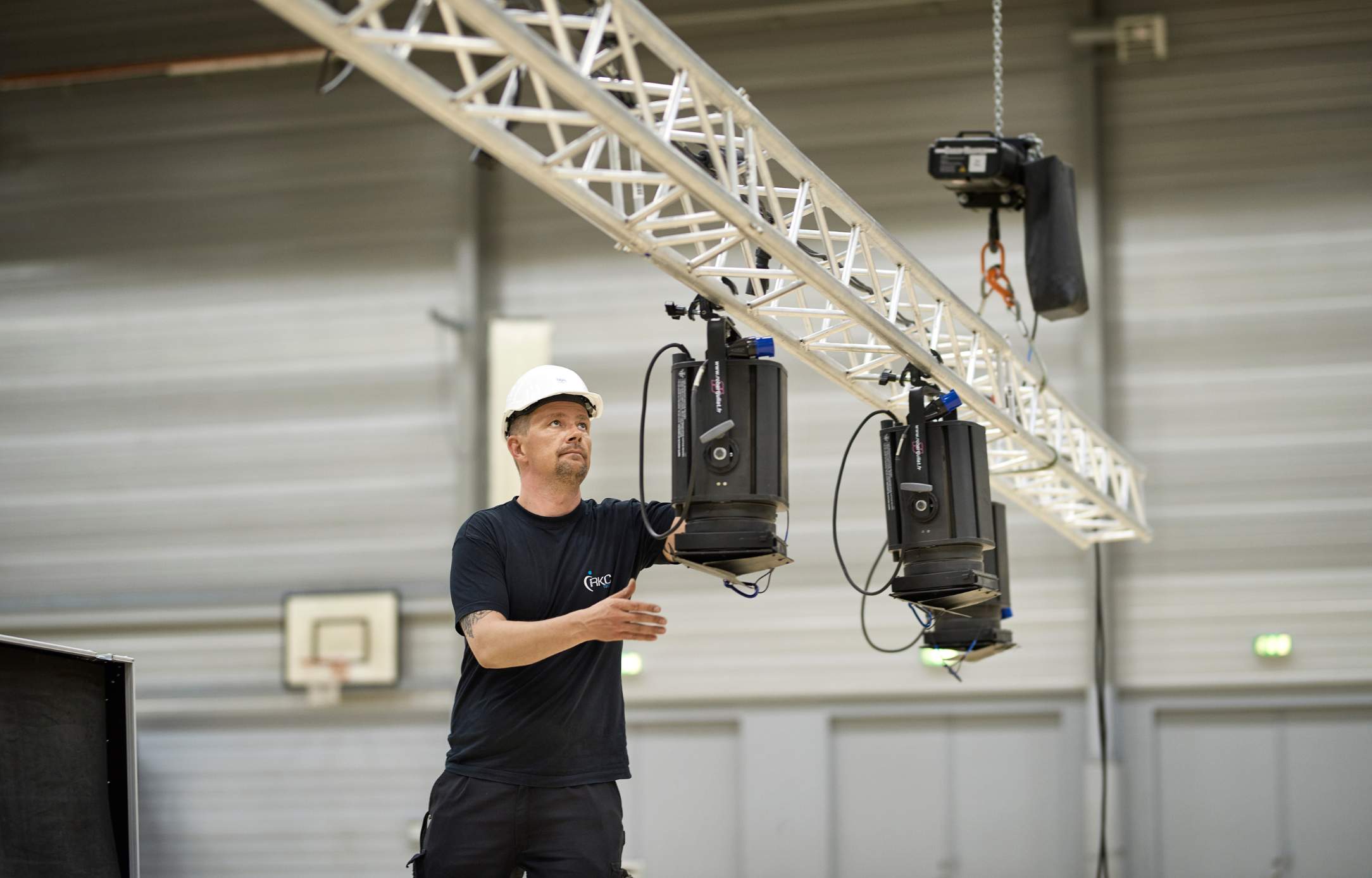 Opsætning af teknik i hal C Opsætning af teknik i hal C
